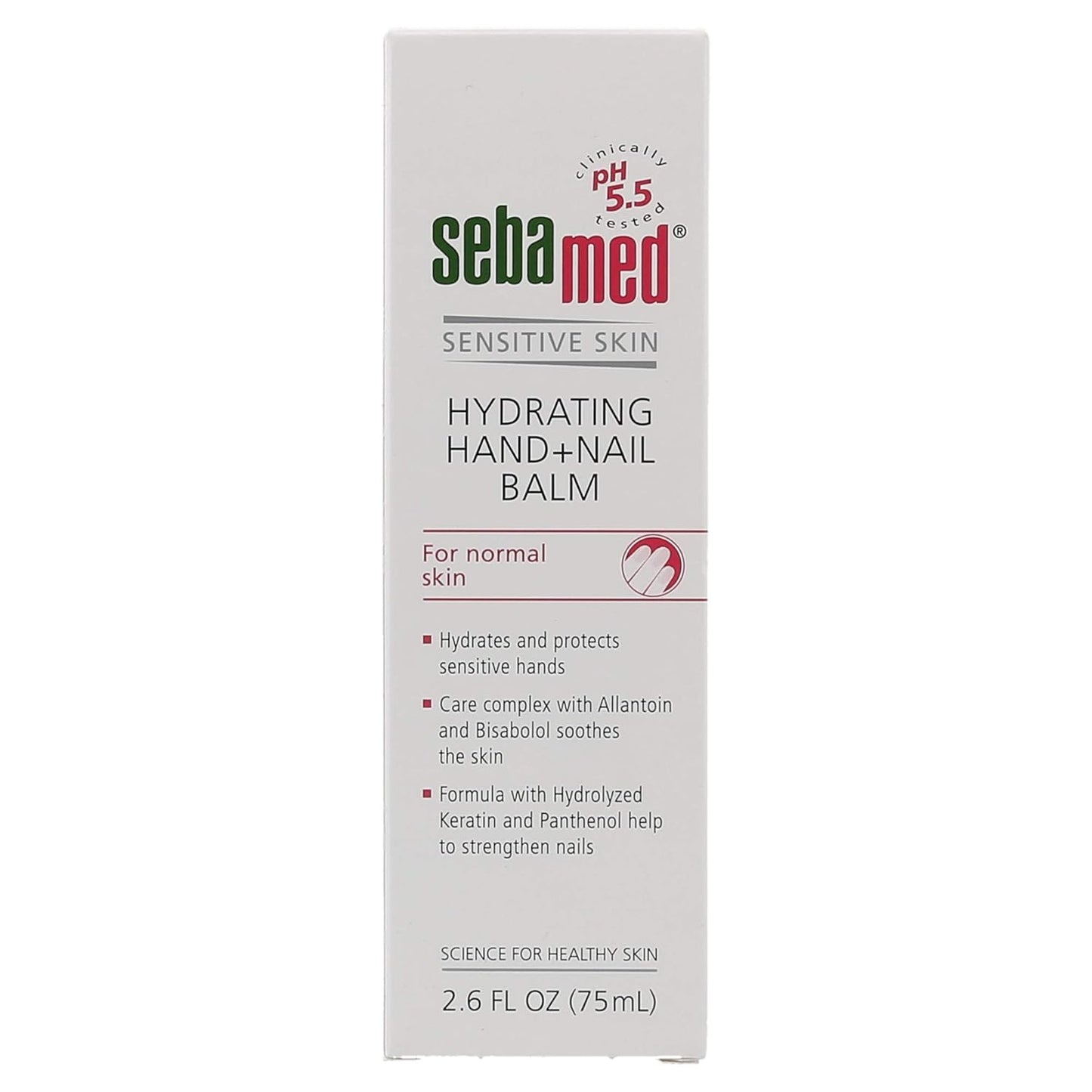 Sebamed Hand and Nail Balm pH 5.5 for Sensitive Skin Hypoallergenic Non-greasy Dermatologist Recommended Moisturizer 2.6 Fluid Ounces (75mL)