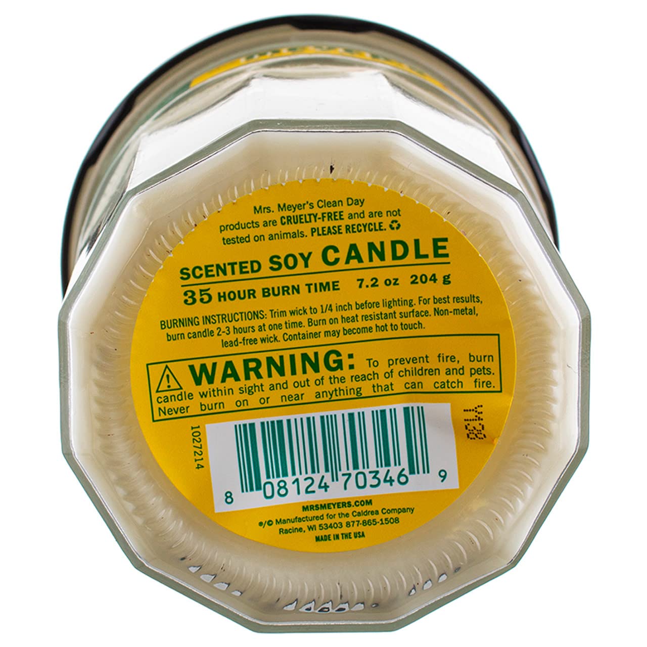 MRS. MEYER'S CLEAN DAY Aromatherapy Candle, 35 Hour Burn Time, Made with Soy Wax and Essential Oils, Honeysuckle, 7.2 Oz, Pack of 2