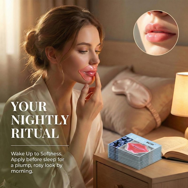 30PCS Moisturizing Lip Mask - Lip Patches for Spa Daily Labial Masks Skincare Hydrating to Reduce Wrinkles Dryness Anti-wrinkle Lightens, Blueberry