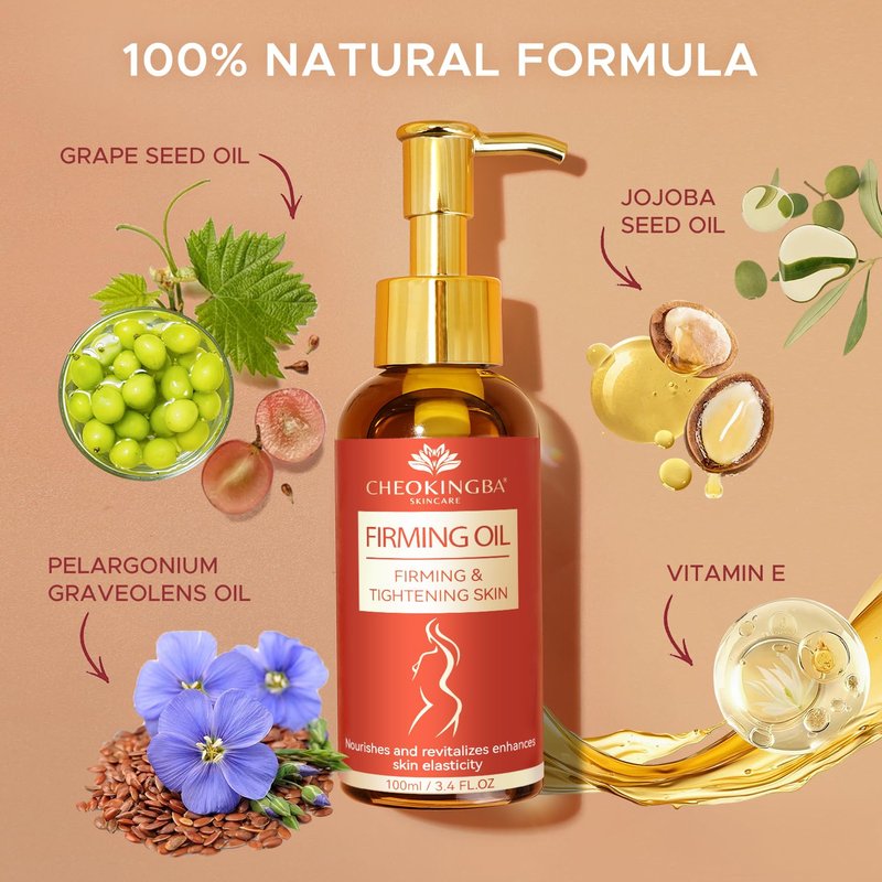 CHEOKINGBA Body Firming Oil, 3.4 Fl Oz Moisturizing Treatment Oil for Tightening After Shower