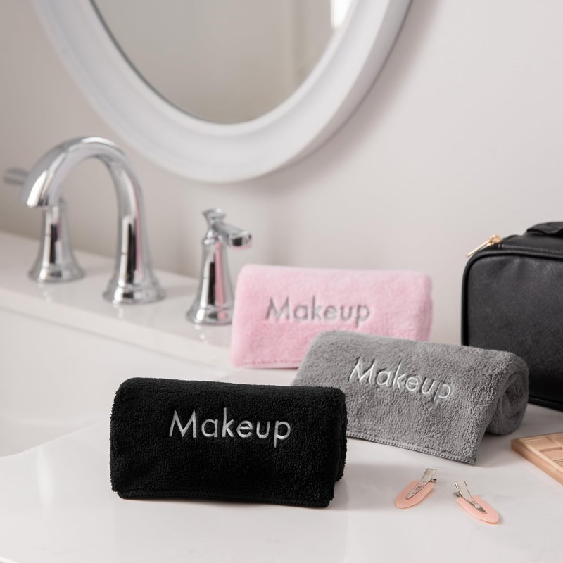 Arkwright Makeup Remover Fingertip Towels 6 Pack - Microfiber Coral Fleece Face Towels, Ultra Soft Reusable Washcloths, Gentle Facial Cleansing for Waterproof Makeup, 11 x 17, Grey