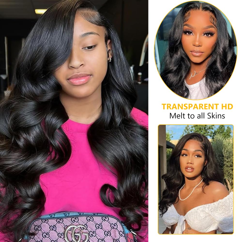 QTHAIR 14A Grade Brazilian Virgin Body Wave Hair Hair Bundle/Closure/Frontal 100% Unprocessed Brazilian Body Wave Human Hair Extensions (22", 4x4 Closure)
