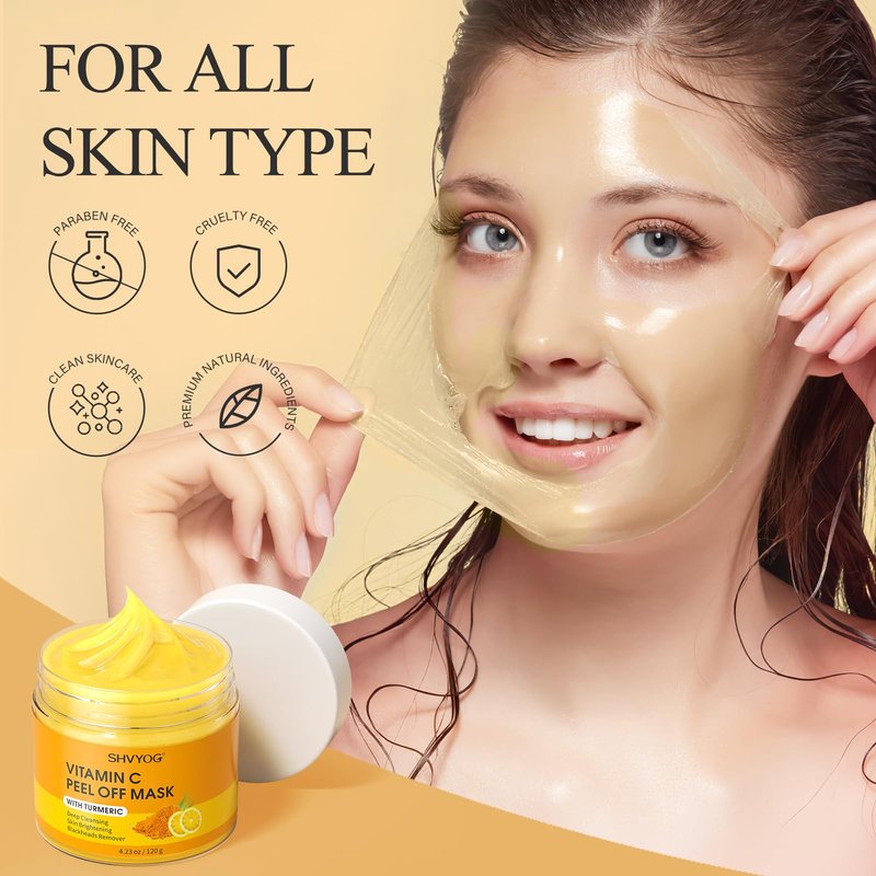 SHVYOG Calendula Peel Off Face Mask, Peel Off Mask with Vitamin C Serum & Brush (100g+30ml)