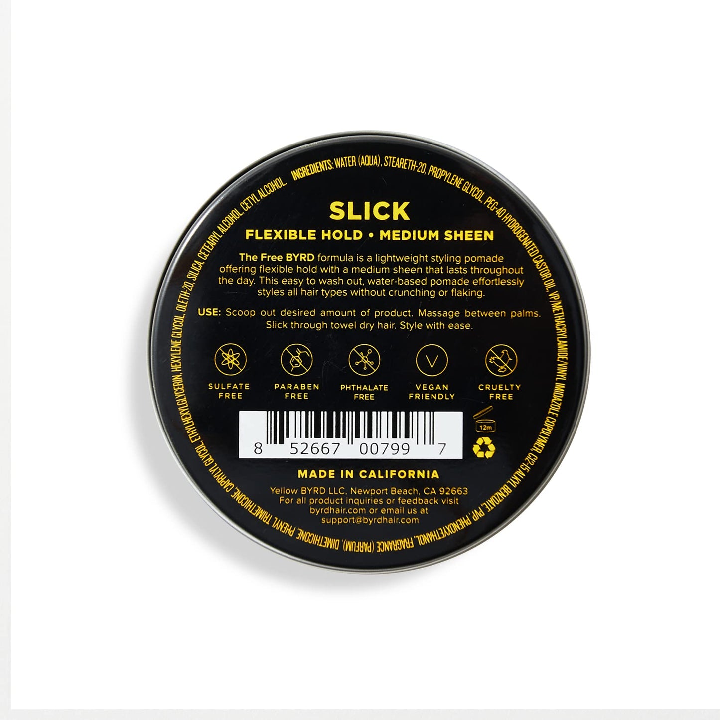 BYRD Hairdo Products Slick Pomade 2-Pack - Flexible Hold, Medium Sheen, Add Slick Style to All Hair Types, 3.35 Oz Each (Two Pack)