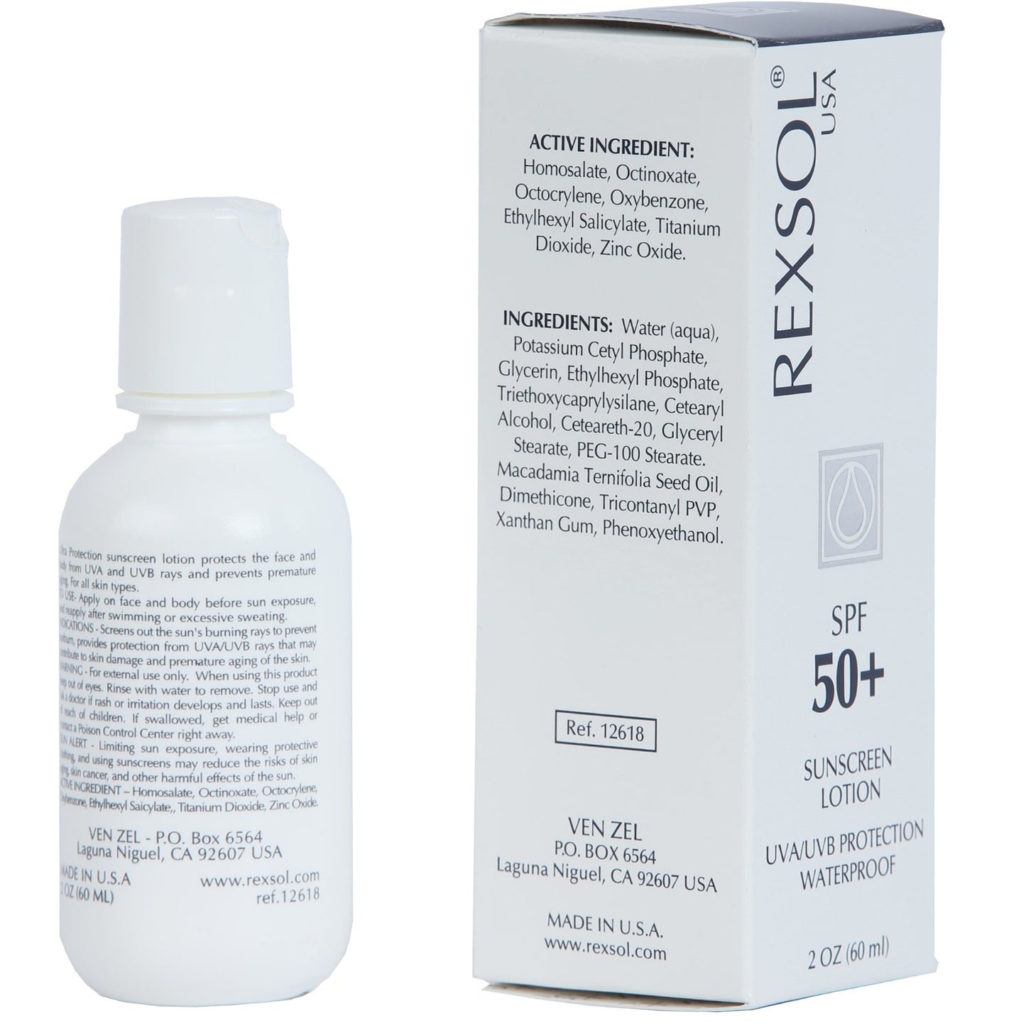 REXSOL SPF 50+ Sunscreen UVA UVB Protection Waterproof | With Vitamin C, Vitamin E & Vitamin A | Maximum reinforced protection against UVA and UVB rays | Prevent fine lines and wrinkles(60 ml/2 fl oz)