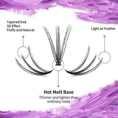 Individual Cluster Lashes 10D/20D Mixed Natural Eyelash Clusters C/D Curl 0.07mm Matte Black Soft 12-16mm Mink DIY Individual Eyelashes Cluster Lashes Extension(10/20D-D,12-16mm Mixed)