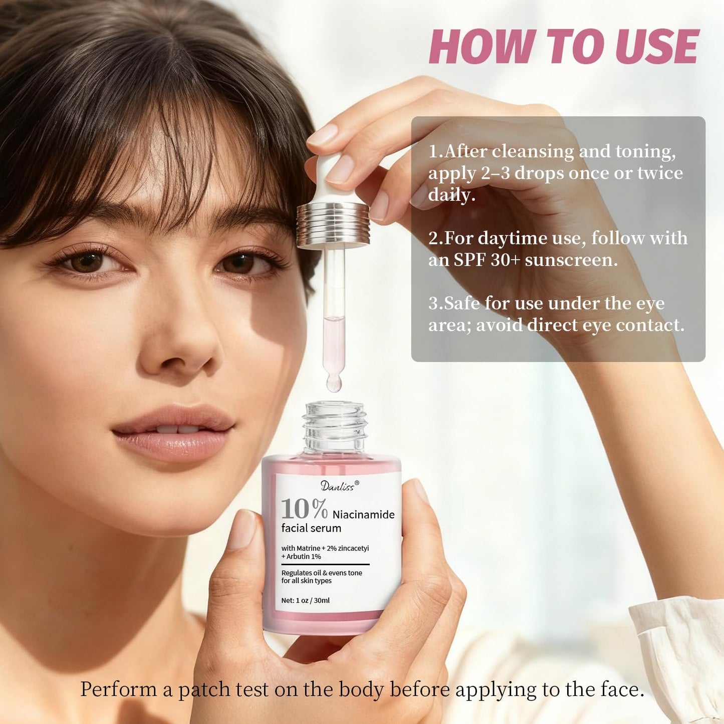 Niacinamide Serum 10% + Zinc 2% – Brightening Face Serum with Hyaluronic Acid & Arbutin for Nourished, Balanced, Blemish - Prone Skin 30ml / 1 fl oz