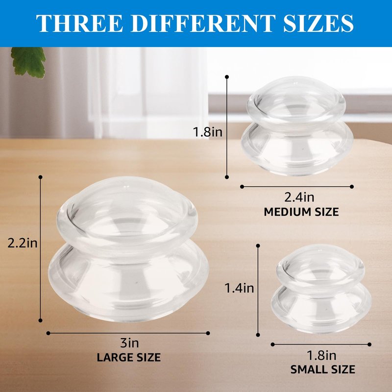 Excitsayno Silicone Cupping Therapy Sets, Cupping Kit for Massage Therapy,Anti Cellulite Cup, for Cellulite Reduction Joint Pain Muscle Pain