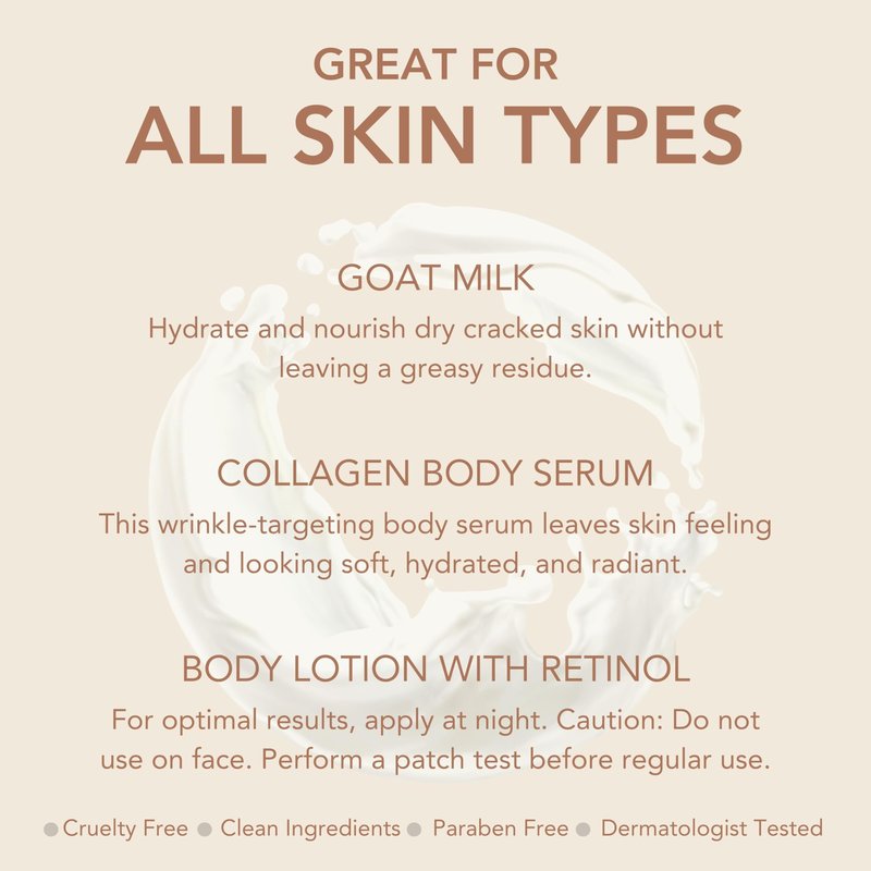 Dionis Goat Milk Skincare Body Serums & Sets (Vanilla Bean Lotion & Serum Set), 6 Ounce (Pack of 1)