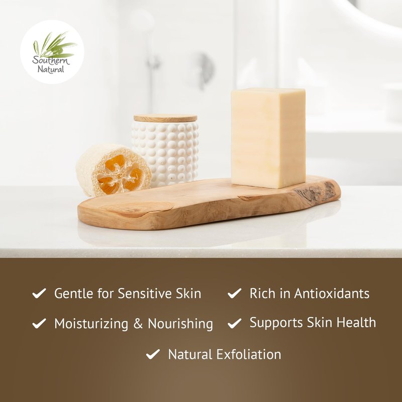 Southern Natural Goat Milk Soap Bar (Variety 3 Pack) Dead Sea Mud & Charcoal, Patchouli, Eucalyptus Grove - For Dry Sensitive Skin. Great For Face and Body.(Each Bar 4-4.5 oz)