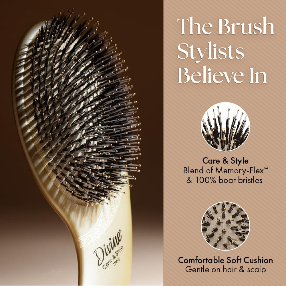 Olivia Garden Divine Revolutionary Hair Brush - Ergonomic Design, Gentle on Hair & Scalp