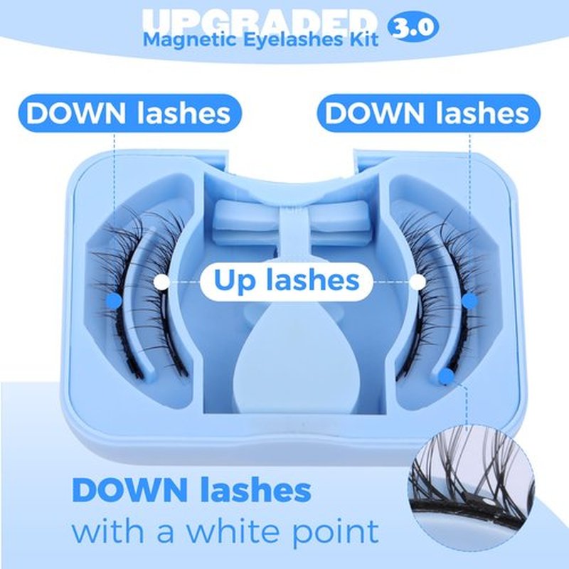 JIMIRE Magnetic Eyelashes with Applicator Upgraded Magnetic Eyelshes Natural Look Wispy Magnetic Lashes Reusable Lightweight Magnetic Lashes with Applicator No Glue No Eyeliner Needed 1 Pair Pack
