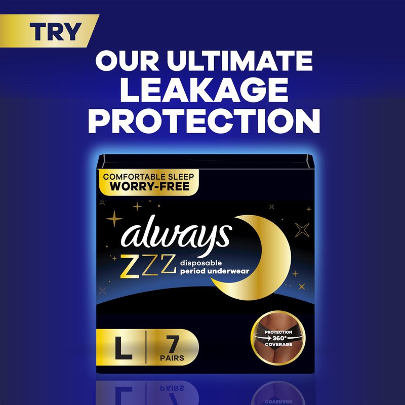 Always Maxi Overnight Pads with Wings for Women, Size 4, Overnight Absorbency, Unscented, 33 Count