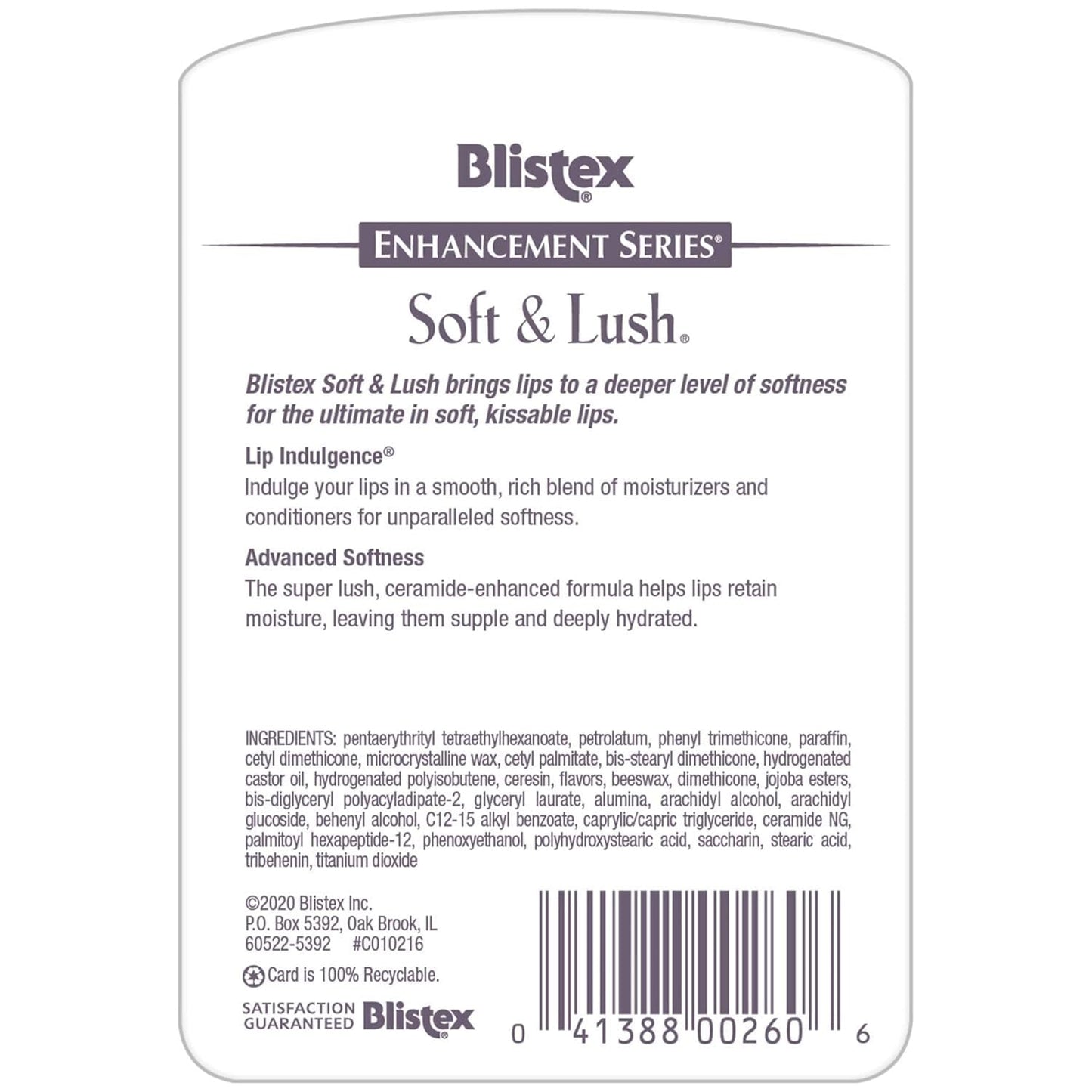 Blistex Soft & Lush Lip Balm – Moisturizing Lip Care, 0.13 oz (6-Pack)