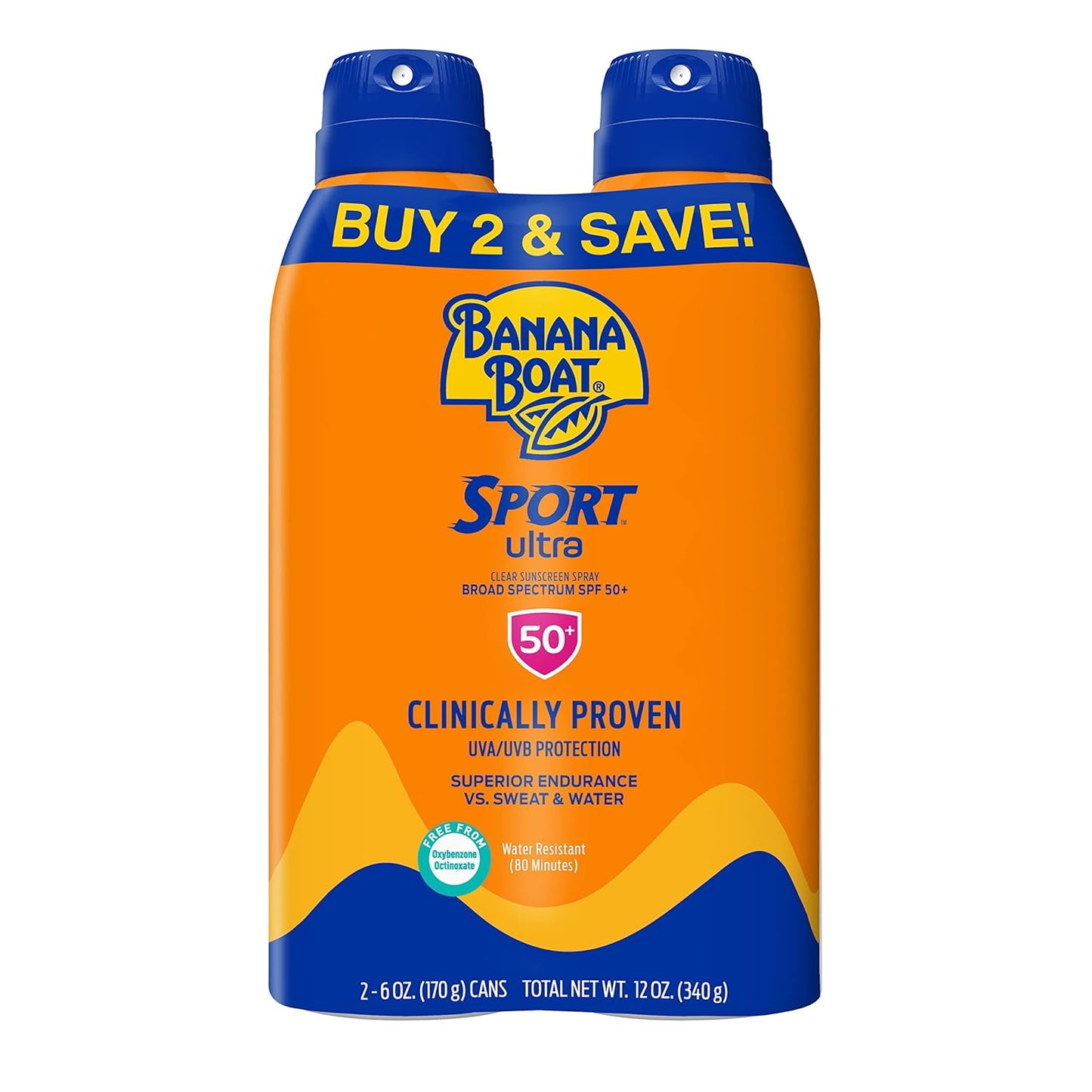 Banana Boat Sensitive 100% Mineral Sunscreen Lotion SPF 50 Twin Pack | Body Sunscreen, Sensitive Skin Sunblock, Oxybenzone Free Sunscreen, Banana Boat Mineral Sunscreen SPF 50, 6oz each
