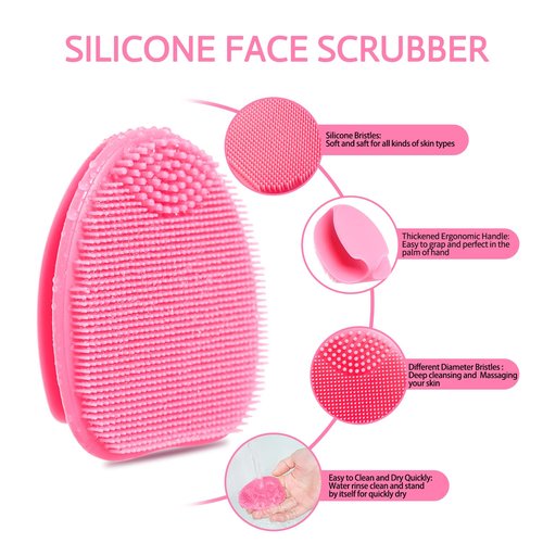 Silicone Face Scrubber,2 Pack Face Scrubber for Women Men, Facial Cleansing Brush Face Exfoliator Scrubber Brushes for Facial Cleansing Exfoliating Blackhead Removing Acne Pore Face Massaging