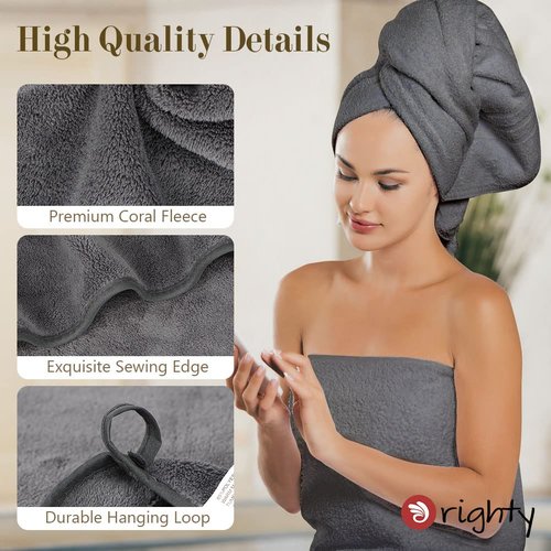 Orighty Bath Towels Pack of 4(27’’ x 54’’) - Soft Feel Bath Towel Sets, Highly Absorbent Microfiber Towels for Body, Quick Drying, Microfiber Bath Towels for Sport, Yoga, SPA, Fitness - Grey