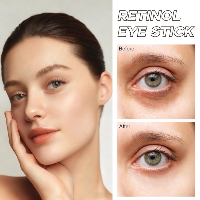 Retinol Eye balm Stick,Anti-Aging Firming & Moisturizing Balm,Moisturizing & anti-ging Firming Balm Under EyeCream Anti Aging, Reduces Puffiness Fine Lines with Upgraded Formula 0.1 OZ/3g(2pc)