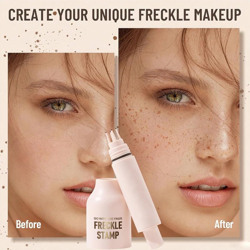 Faux Freckle Stamp Pen - Waterproof, Long-Lasting Freckle Makeup Tool | Medium 5-Point Design for Natural Sunkissed Look