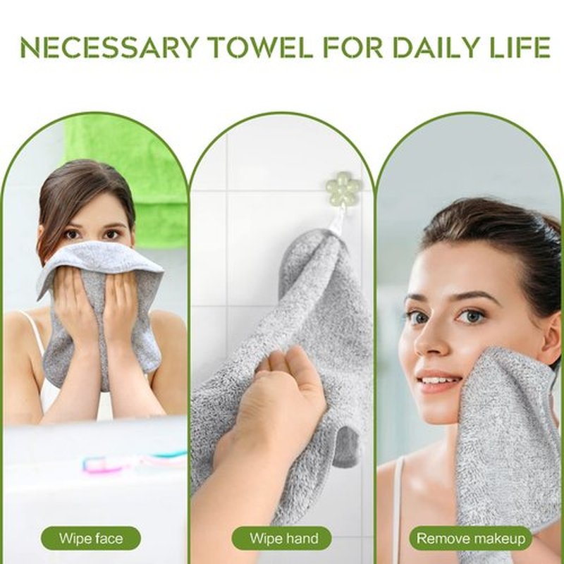 SINLAND Microfiber Face Towels Ultra Soft Facial Washcloths Face Cloth 12Inch x 12Inch 12 Pack Grey