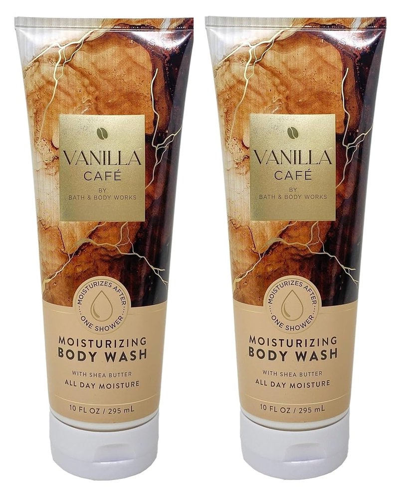 Bath and Body Works Moisturizing Body Wash 10 oz each - Pack of 2 (Vanilla Cafe)