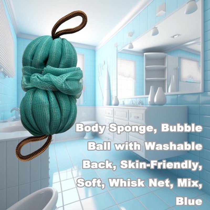 Large 85g Blue Bath Loofah Sponge Loofa Luffas Shower Puff Pouf Ball Exfoliating Body Back Scrubber for Men&Women