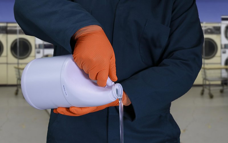 GLOVEWORKS Industrial Orange Disposable Gloves, Flock-Lined Nitrile Gloves, Raised Diamond Texture, 8 mil, X-Large, Box of 50