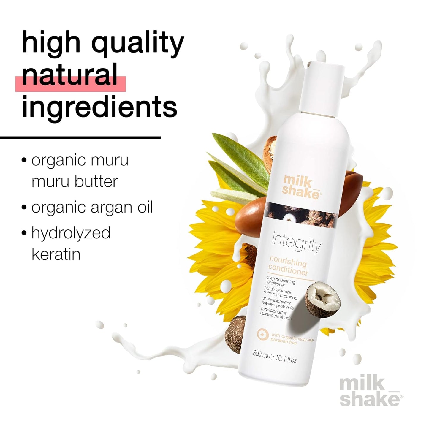 milk_shake. Integrity Nourishing Conditioner - Anti Frizz Conditioner with Muru Muru Butter, Paraben Free, 10.1 Fl Oz