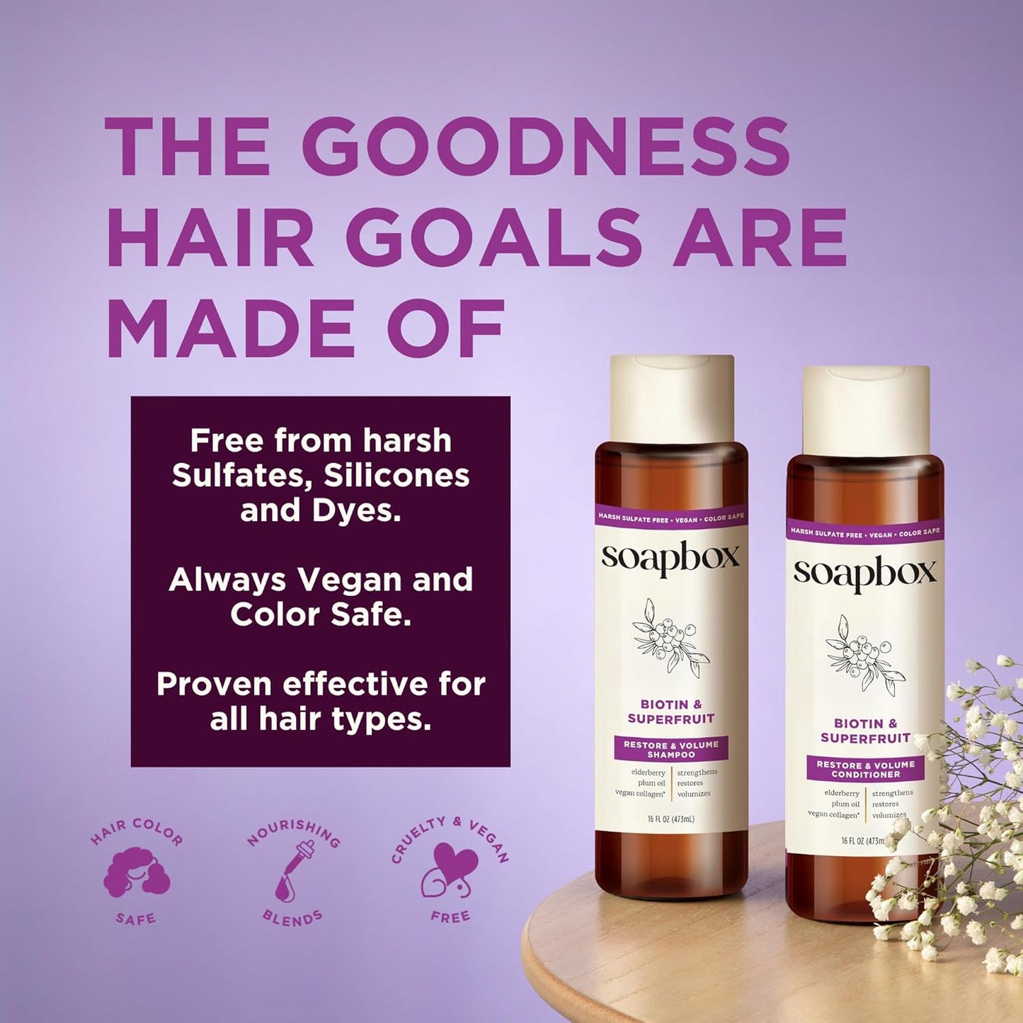 Soapbox Argan Oil with Shea Butter Conditioner, Volumizing, Vegan, Color Safe, Sulfate & Silicone Free Hair Conditioner, 16oz, Pack of 3