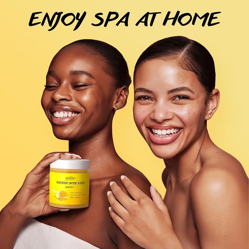 Turmeric & Vitamin C Body Scrub - Natural Exfoliating Deep Cleanser for Skin Brightening | 8 oz