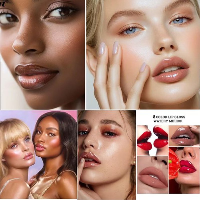 Rose Tan lip plumper gloss Tinted Glitter Lipgloss Lip Oil Teens Moisturizing Lipstick Lip Balm High Shine And Vegan Plumping Lip Gloss For Women Girls Long-Lasting Dry Lip Care Lip Gloss 05