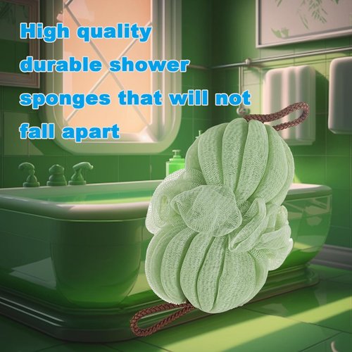 GXBTOPGO Large 85g Green Bath Loofah Sponge Loofa Luffas Shower Puff Pouf Ball Exfoliating Body Back Scrubber for Men&Women