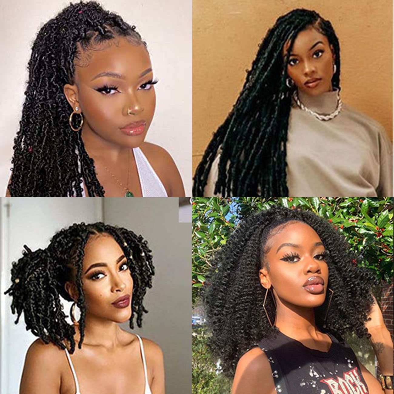 24 Inch Marley Twist Braiding Hair 8 Packs Springy Afro Twist Hair Pre-Separated Spring Twist Hair for Soft Butterfly Locs Crochet Hair Marley Hair Extensions for Black Women(24 Inch 1B)