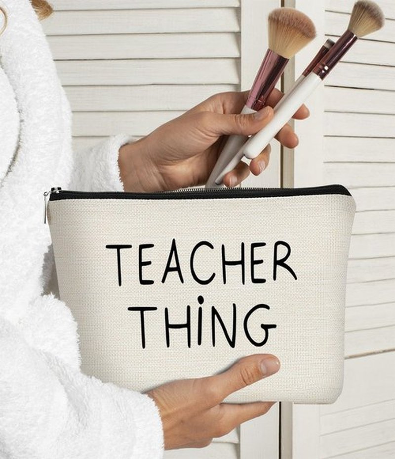 BARPERY Teacher Gifts for Women Makeup Bag - Teacher Appreciation Gifts - Gifts for Teachers Women, Teacher Gift,Teacher Thing Bag Makeup Bag,Gifts for Teacher Coworker, Travel Toiletry Bag