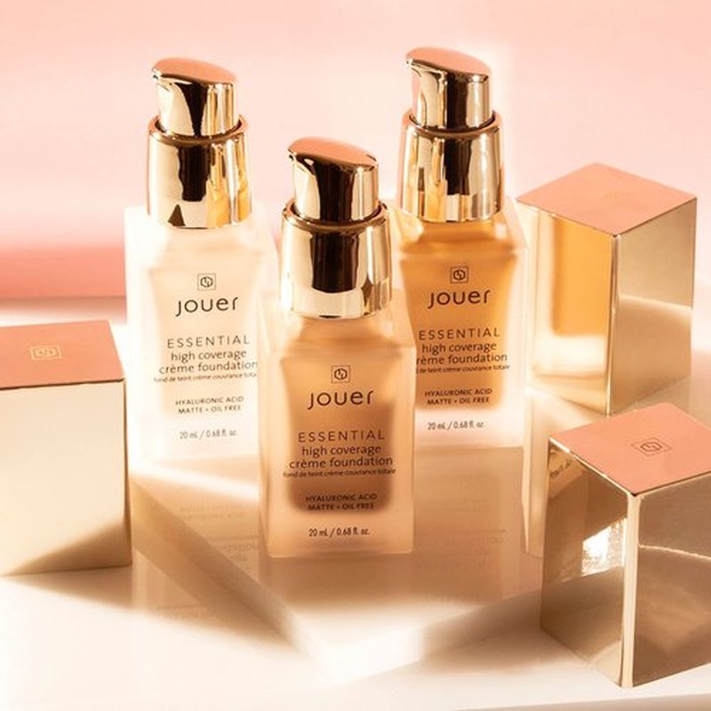 Jouer Essential High Coverage Crème Foundation | Men & Women | Available in 50 Shades for All Skin Tones | Healthy Ingredients | Paraben, Gluten & Cruelty Free | Vegan Friendly,Nutmeg-tan skin with natural undertones and subtle peachy tones