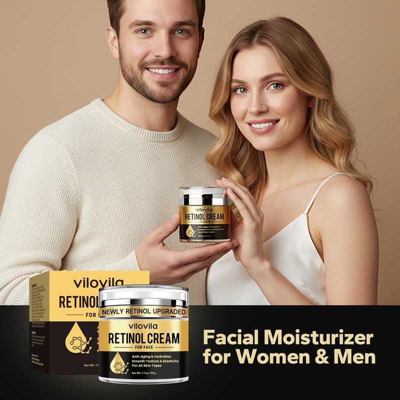 ViloVila Retinol Cream For Face (1.7 Oz), Retinoids For Facial, Anti Aging Face Cream with Retinol & Hyaluronic Acid, Day & Night Facial Moisturizer for Women & Men, Hydrating Creams for Fine Lines
