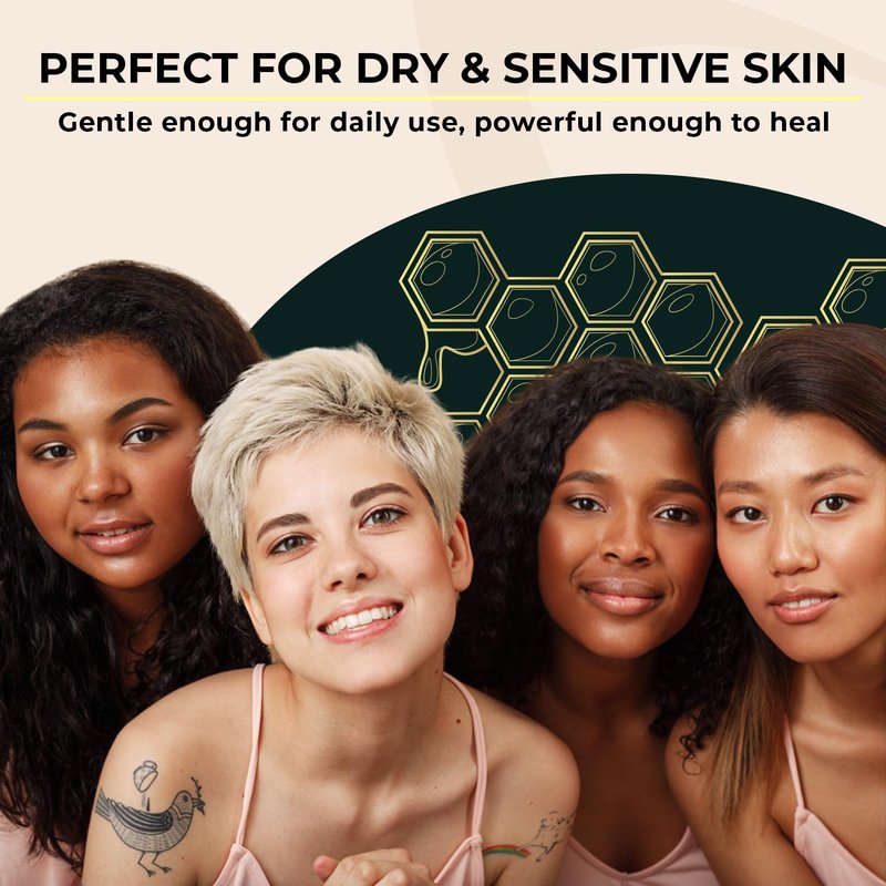 Glow Naturals Beef Tallow For Skin - 2 oz Fragrance Free Tallow And Honey Balm With Olive Oil, Beeswax & Vitamin E - Grass Fed Beef Tallow For Face, Body & Dry, Sensitive Skin