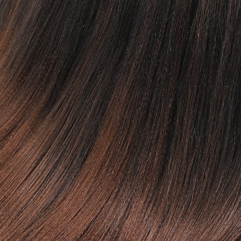 Braiding Hair Pre Stretched 20 Inch 8 Packs Brown Ombre Braiding Hair For Women Knotless Box Braids Hair Extension Yaki Texture Hot Water Setting Variety Styles Braiding Hair(20" T1B/30#)