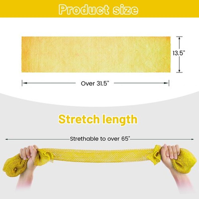 ZOCY African Net Sponge, Authentic Exfoliating Body Scrubber for Bath and Shower, Multiple Textures with Gentle Deep Exfoliating and Rich Lather for All Skins (Yellow)