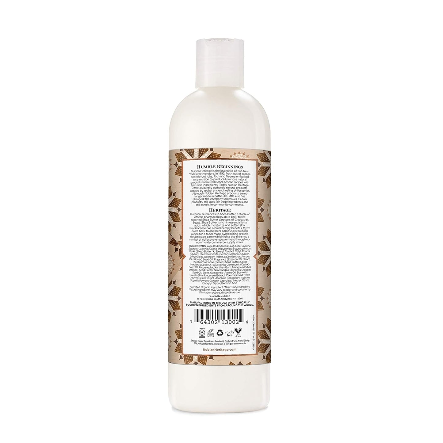 Nubian Heritage Body Wash for Dry Skin Raw Shea Butter Paraben Free Body Wash, 13 Fl Oz (Pack of 2)