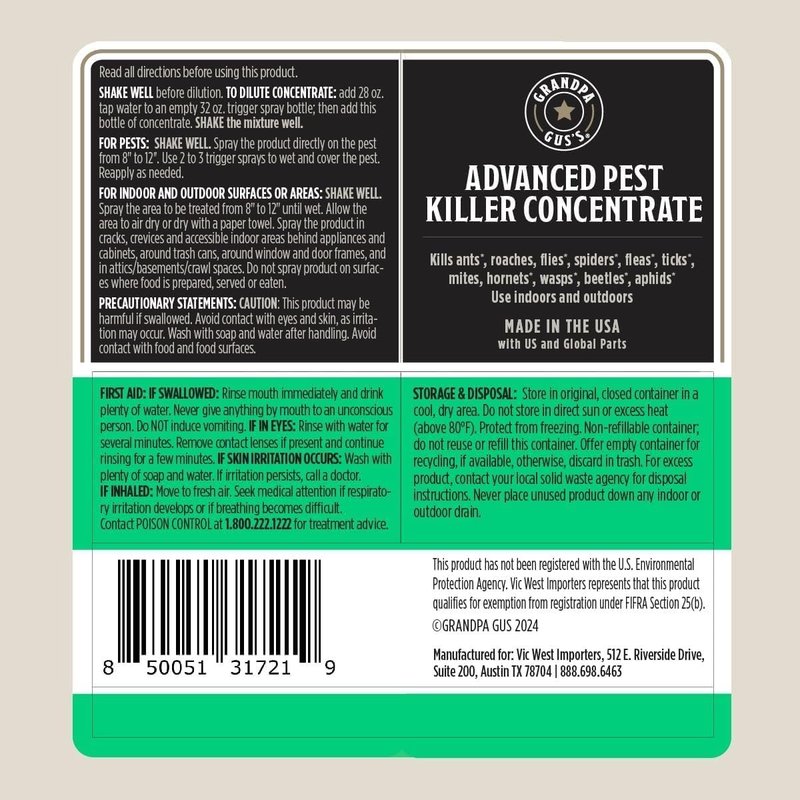 Advanced Pest Killer Bug Spray - Indoor & Outdoor Solution for Ants, Roaches, Spiders & More | Kid & Pet Safe, 16 fl oz