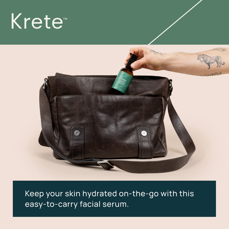 KRETE Hydrating Body Serum for Men - Moisturize, Smooth, Hydrate & Strengthen Your Skin In 30-Seconds, Oil-Free, All Skin Types, with Tripeptide-29 & Hyaluronic Acid