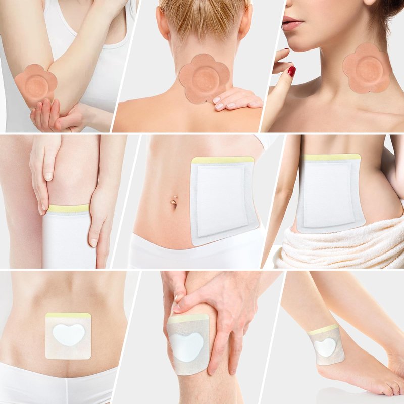 30 Pcs Castor Oil Patches with Castor Oil Organic Cold Pressed Unrefined Glass Bottle(3.5oz),Cotton Caster Oil Pack Wrap for Waist Back Neck Arm Belly,Self-Adhesive Disposable for Convenient Use