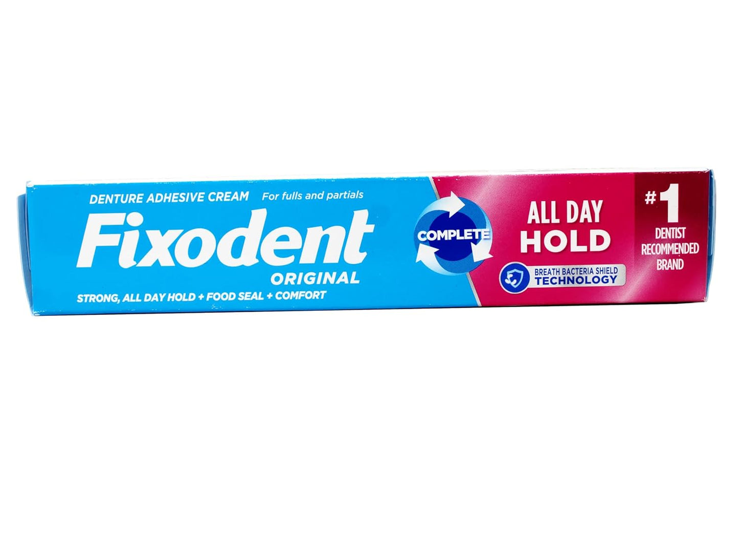 Fixodent Denture Adhesive Cream Original, All Day Hold for Fulls and Partials, 2.4 oz, (Pack of 4)
