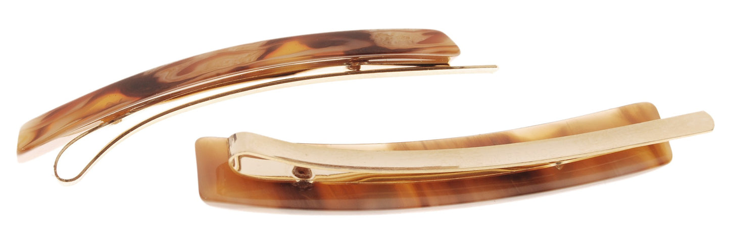 France Luxe Mod Bobby Pin Pair - Caramel Horn