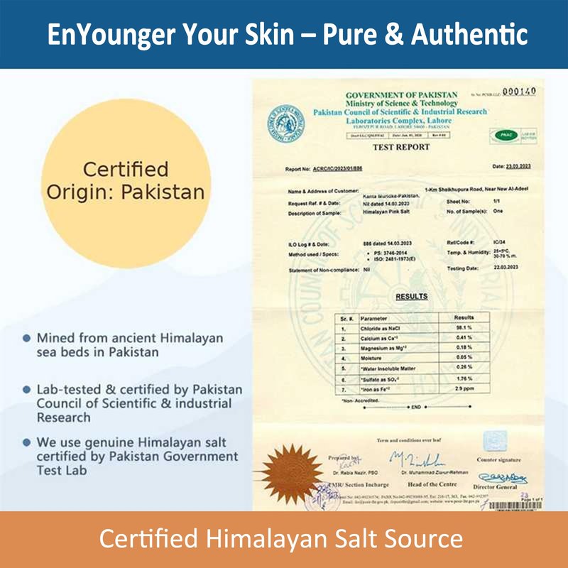 EnYounger™ 3-in-1 Fine-Grained Himalayan Salt Scrub for Body & Legs – Exfoliate/Smooth, Brighten & Hydrate Naturally (10 oz / 283 g)
