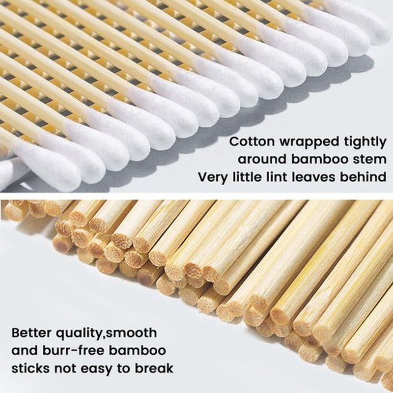 PINGMIC 400PC (800 Tips) Long Cotton Swab, 6 Inch Cotton Swab Without Barbs - Cotton Swabs with Wooden Sticks, Long Cotton Swabs for Gun Cleaning Machinery Pets Makeup. Bamboo Stick with Storage Box