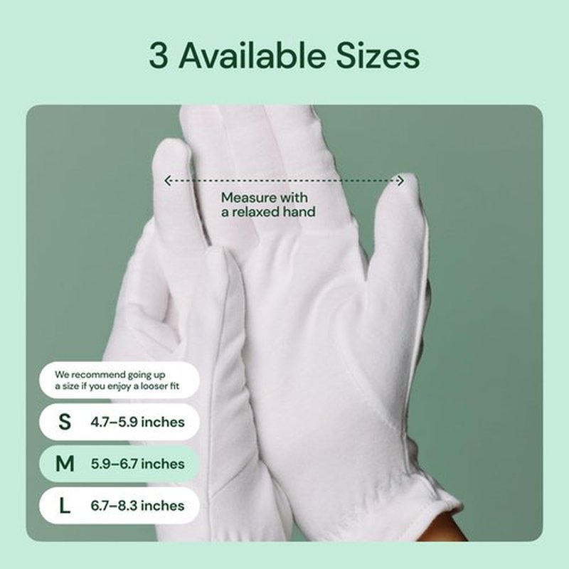Clearbody Organics Medium White Organic Cotton Gloves 5 Pairs (10 Pcs) – 100% Organic Cotton Gloves for Dry Hands –Reusable Moisturizing Gloves for Cracked Hands Repair