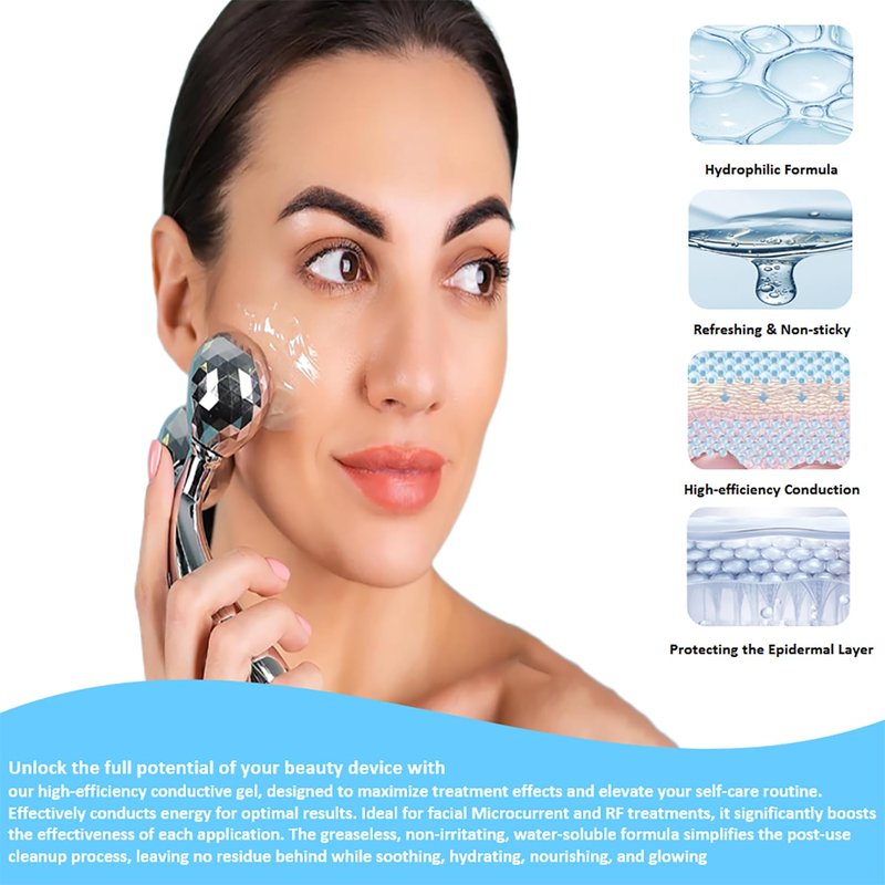Leave-On Conductive Gel for Microcurrent & RF Devices - Hydrating Facial Serum with Hyaluronic Acid & Niacinamide | 500mL