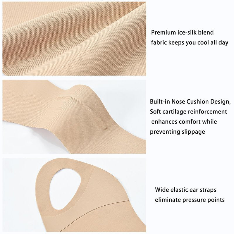 LKMUPNR UPF50+ Sun Block Face Cover, Face Mask for Sun Protection, Golf Mask for Women(Widening Style Khaki)